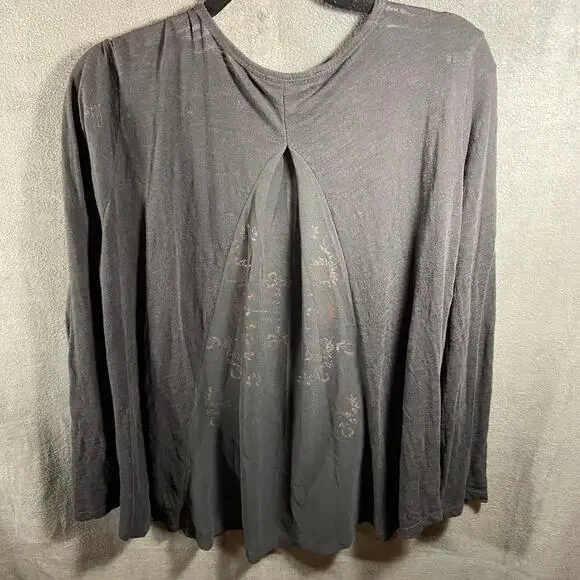 lucky brand women top small embroidered cottagecore whimsigoth boho festival - Picture 5 of 6